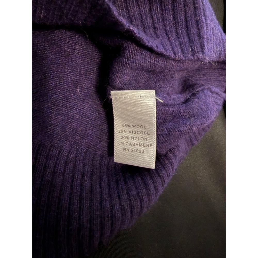 Banana Republic Italian Yarn Wool Cashmere Cardigan Purple V-Neck Sweater M - Picture 3 of 8